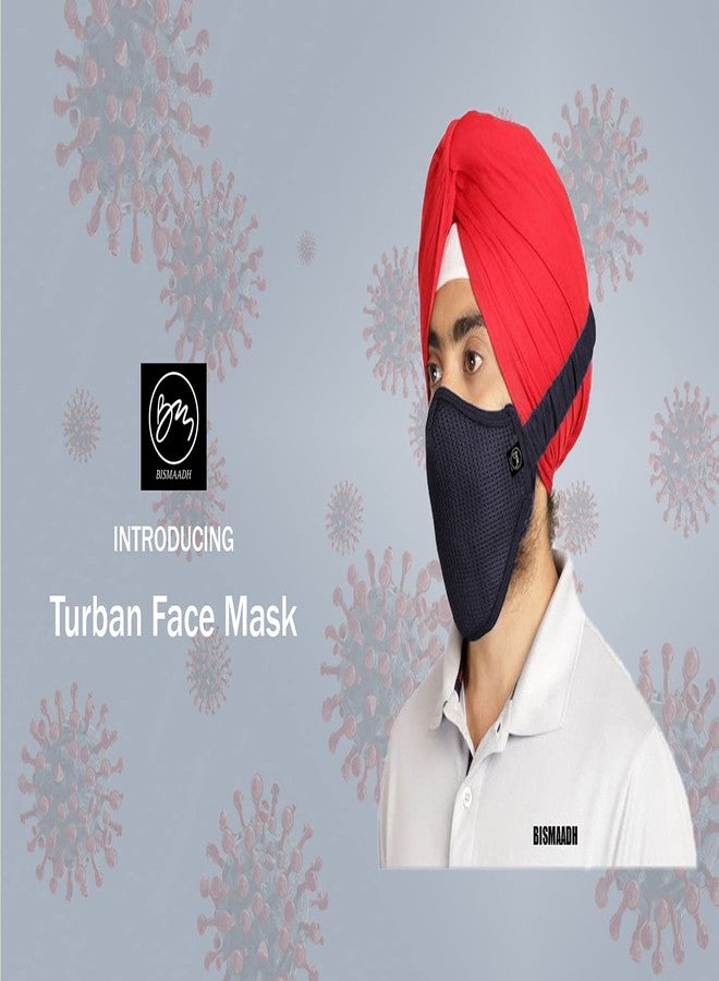 بسماد قناع وجه مطاطي مناسب للعمامة من بسمة، رمادي اللون، عبوة من قطعتين - Image 3