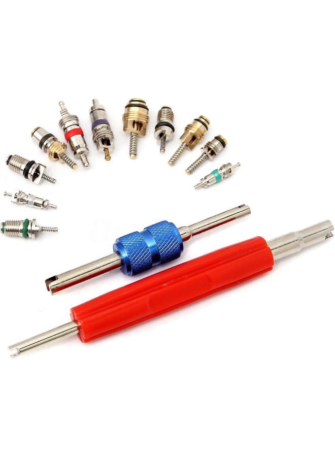 ESUMIC Car Air Conditioning Core Valves 102Pcs, R12 R134A Automotive A/C Valve Stem Cores w/Removal Tool for Car Air Conditioning Repair - Image 3
