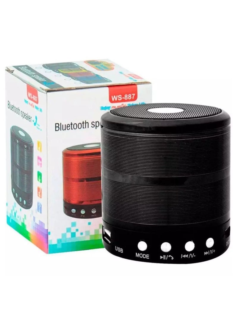 Mini Portable WS-887 Wireless Bluetooth Speaker with FM And Micro-SD Card Slot for All Smartphones Black - Image 3