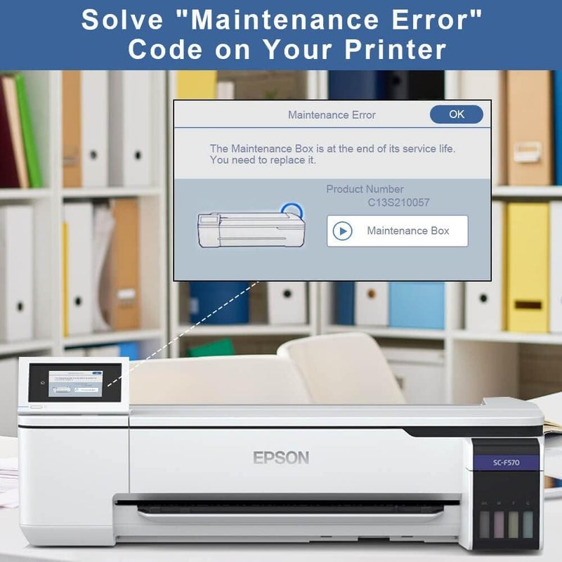 CANOFF S2100 / SC13MB Ink Maintenance Tank Box with Chip for SC-F530/ F531/ T3130/ T5130 /SC-T3150 / 3150N / T5150 / T5150N / Surecolor SC-F570 T3170 Printers(S2100 C13S210057 SC13MB Maintenance Box) - Image 5