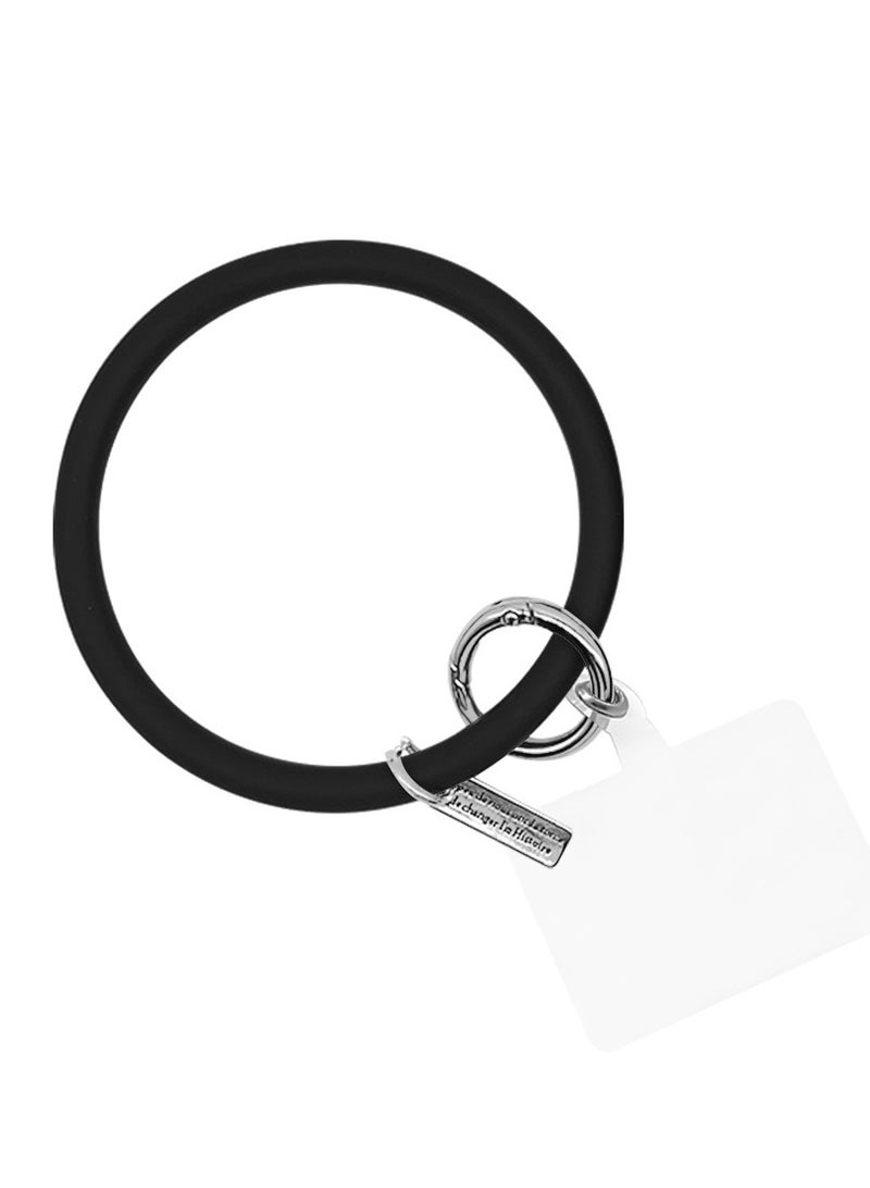 Wristlet Keychain, Circle Silicone Bangle Keyring, Oversized Bracelet Key Ring Holder for Women 