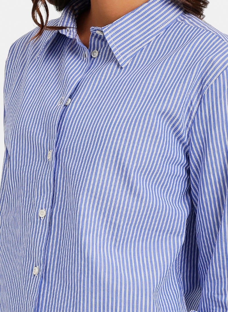 Carina Striped High-Low Shirt - Image 5