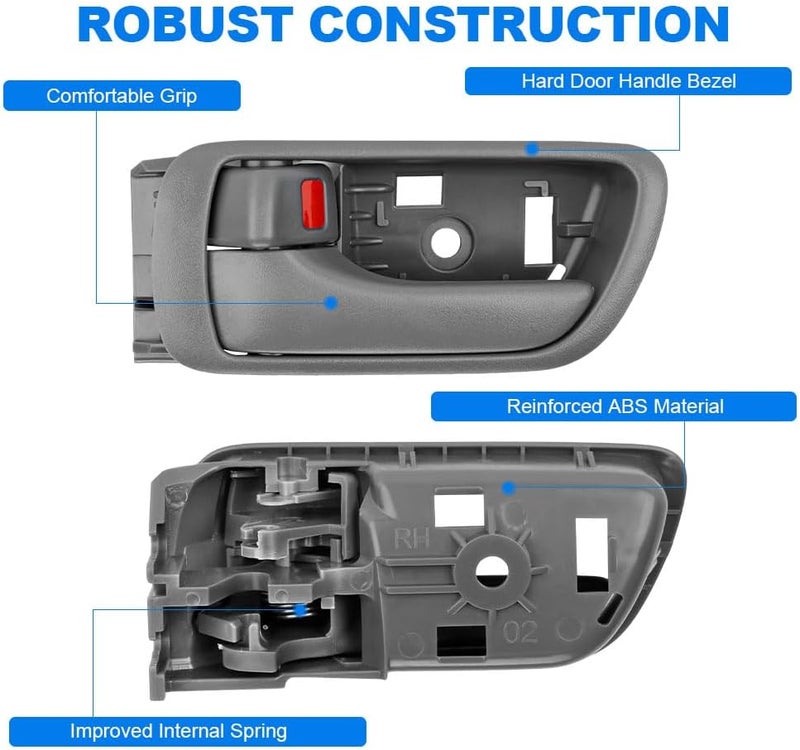 JDMON Gray Interior Door Handles Set for Toyota Camry 2002-2006 - Image 4