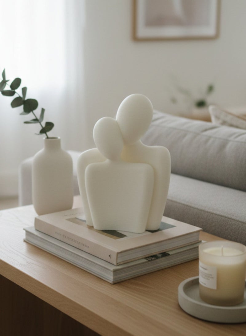 أخوة ثلاثي الأبعاد تمثال ديكوري تجريدي لشخصين – رمز الألفة والاحتواء بتصميم عصري أنيق - Image 1