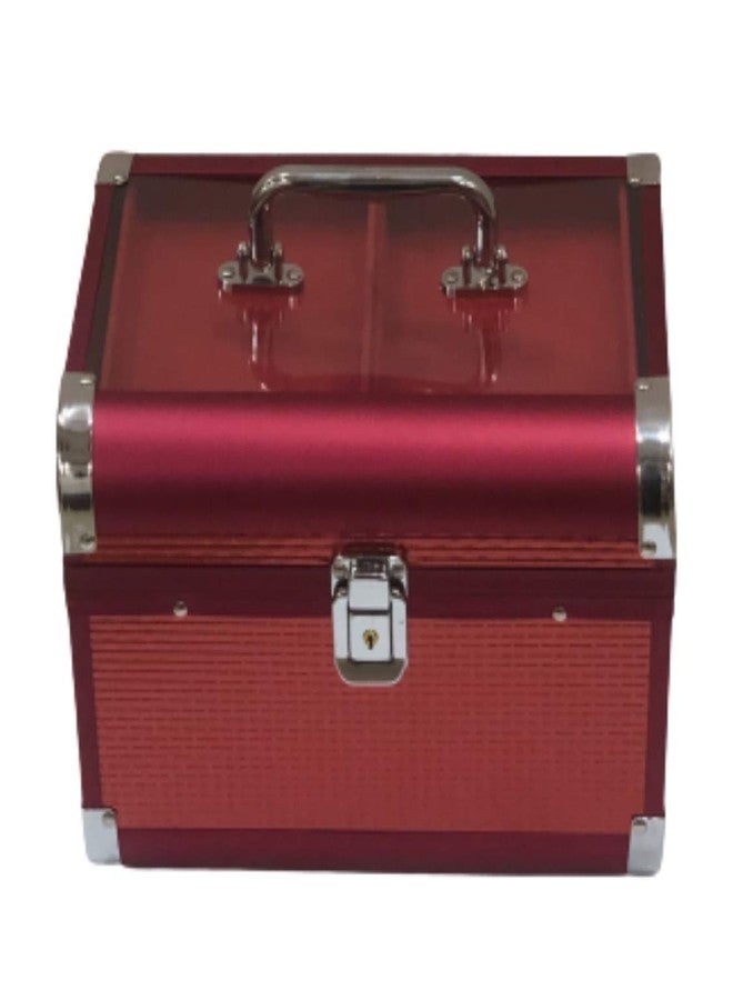 Adson Professional Beauty Makeup Cosmetic Vanity Case/Box (Cherry Red) - Image 2