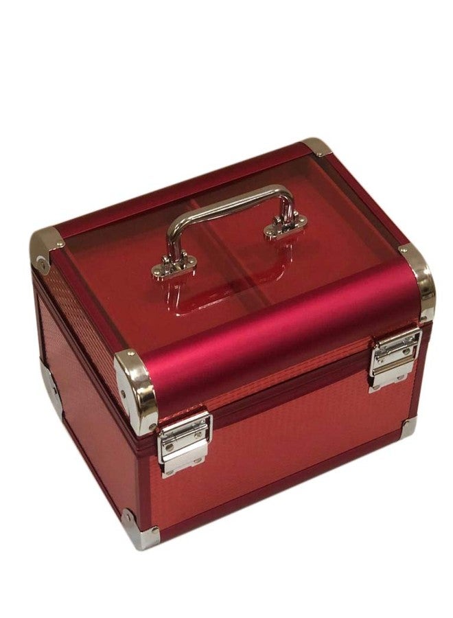 Adson Professional Beauty Makeup Cosmetic Vanity Case/Box (Cherry Red) - Image 5