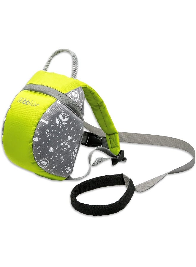 bblÃ¼v - PÃ¤k - Toddler Backpack with Adjustable Reins, Little Kids Anti-Lost Travel Bag Harness Reins, Lightweight Fits Snacks and Toys, Cute Backpacks with Safety Leash for Baby (Lime) - Image 1