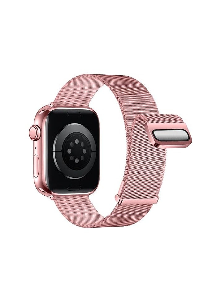 متوافق مع سوار ساعة Apple Watch مقاس 42 مم للنساء والرجال، سوار معصم معدني مغناطيسي من الفولاذ المقاوم للصدأ متوافق مع سلسلة iWatch Ultra - Image 2