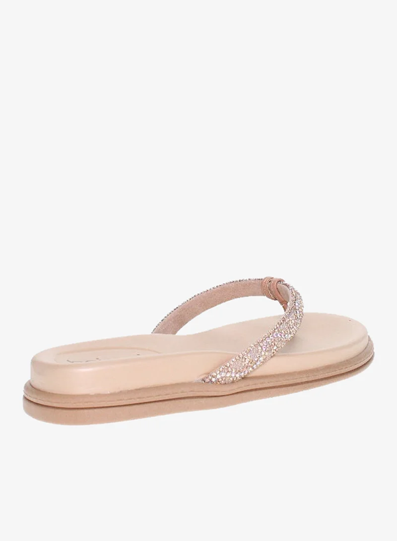 Beira Rio Beige Flat Sandals for Women – Stylish Ladies Flat Sandals & Comfortable Flat Slippers for Women | Best Price UAE