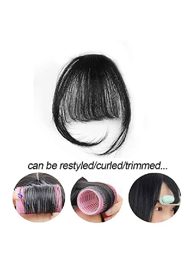 Cute critters Clip In Bangs Front Neat Air Fringe One Piece Clip In Fringe Hair Extensions With Temples For Women (Natural Color) - Image 4