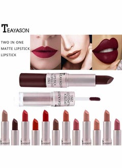 TEAYASON lipstick Double Head Non Stick Cup Fog Face Lip Gloss Two In One Paste Non Fading Stick Cup Lipstick  (02#)  - Image 2
