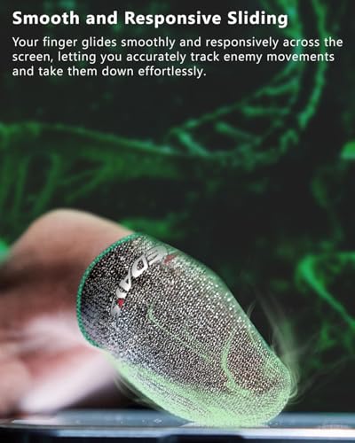 ACEDAYS Gaming Finger Sleeves,100% Visible Silver Fibers,Just Right Pressure/Breathable/Sweatproof, Upgrade Gaming Gloves for PUBG Mobile/Knives Out/Call of Duty Mobile（10pcs） M - Image 5