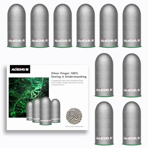 ACEDAYS Gaming Finger Sleeves,100% Visible Silver Fibers,Just Right Pressure/Breathable/Sweatproof, Upgrade Gaming Gloves for PUBG Mobile/Knives Out/Call of Duty Mobile（10pcs） M - Image 1
