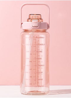 fantasize 2L Large Capacity Water Bottle, Portable Plastic Water Bottle, Sports Water Bottle, With a Pop-up Lid and Time Mark Reminder Cream Cup, Used for Outdoor Sports and Fitness  - Image 3