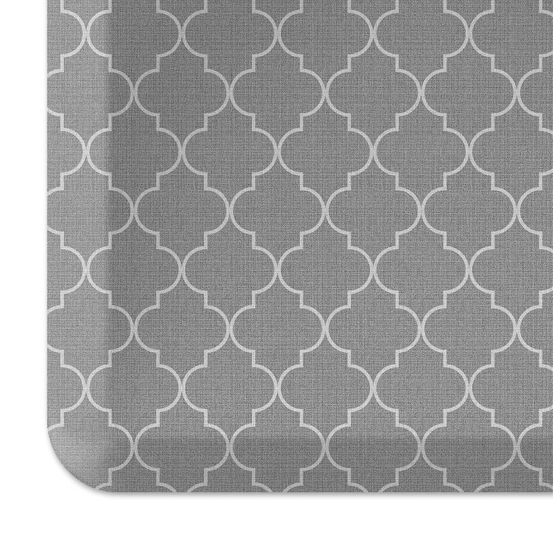 NewLife by GelPro AntiFatigue Designer Comfort Kitchen Floor Mat 20x32 Trellis Grey Resistant Surface with 34 Thick ErgoFoam Core for Health and Wellness
