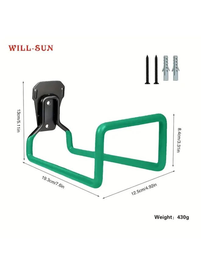 7 6 Inch Green Metal Garden Hose Holder Wall Mounted Rustic Style Outdoor Yard Decor - Image 4