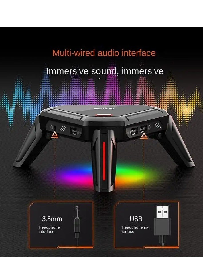 Gamwing MOXIE2 Gaming Mouse Adapter for connecting mouse, keyboard, headset and charging port to the device with customizable lighting in multiple colors that add a distinctive aesthetic touch to long gaming sessions. - Image 4