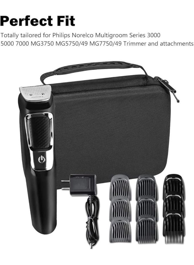 ProCase Hard Case for Philips Norelco Multigroom Series 3000 5000 7000 MG3750 MG5750/49 MG7750/49 Electric Shaver and Accessories for Men - Black - Image 2