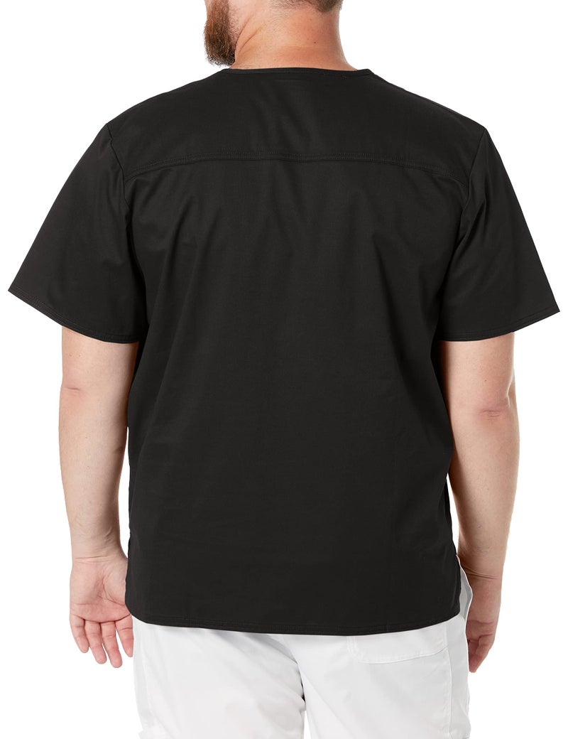 Cherokee Men Scrubs Top Workwear Core Stretch Tuckable V-Neck Plus Size 4743, 2XL, Black - Image 2