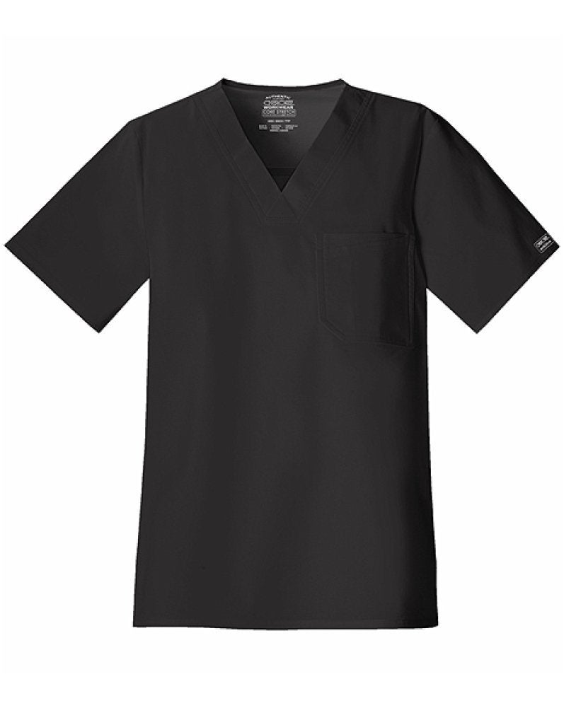 Cherokee Men Scrubs Top Workwear Core Stretch Tuckable V-Neck Plus Size 4743, 2XL, Black - Image 5
