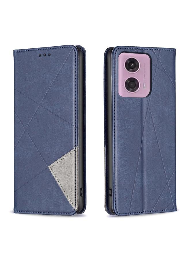 S-TOP Case For Motorola Moto G34 5G Rhombus Texture Magnetic Leather Phone Case - Image 1