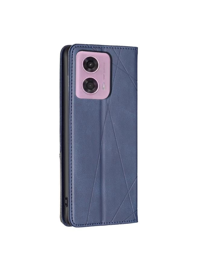 S-TOP Case For Motorola Moto G34 5G Rhombus Texture Magnetic Leather Phone Case - Image 3