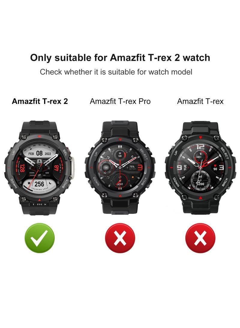 Sport Strap Compatible with Huami Amazfit T-Rex 2 Soft Silicone Strap Men's Women's Replacement Wristband Smartwatch Accessories (Grey) - Image 2