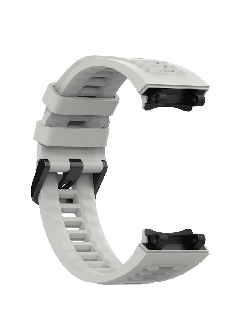 Sport Strap Compatible with Huami Amazfit T-Rex 2 Soft Silicone Strap Men's Women's Replacement Wristband Smartwatch Accessories (Grey) - Image 4