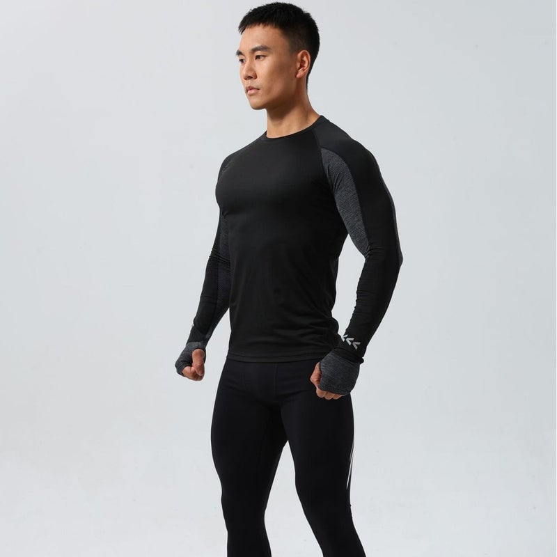 Gym Trendy Fitness Clothes Men's Tight-Fitting Long-Sleeved Sports Clothes Training Quick-Drying Clothes Running Yoga T-Shirt Elastic - Image 3