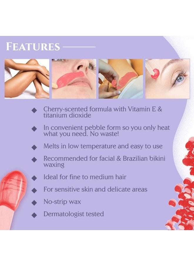 Satin Smooth Satin Smooth Wild Cherry Pebble Wax | Hard Wax With Vitamin E | Great For All Skin Types And Delicate Areas, 35 Oz.  - Image 3