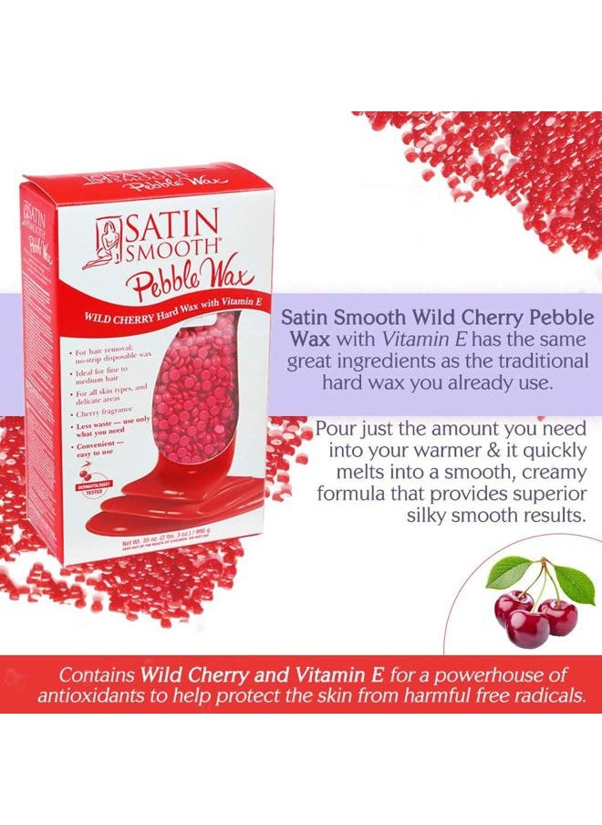 Satin Smooth Satin Smooth Wild Cherry Pebble Wax | Hard Wax With Vitamin E | Great For All Skin Types And Delicate Areas, 35 Oz.  - Image 2