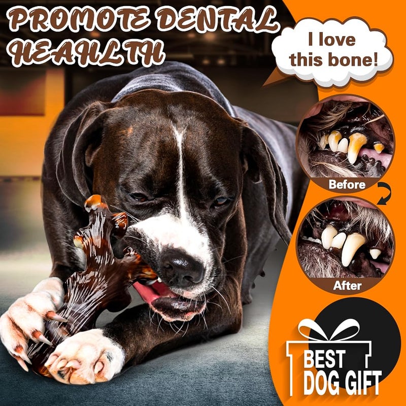 OSORD Dog Chew Toys for Aggressive Chewers 4 Pack, Indestructible Dog Toys, Bacon Flavor, Tough Nylon Bones to Keep Them Busy, Medium & Large Breed, Gifts for Dogs - Image 5