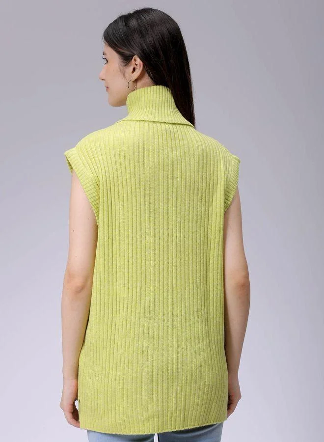 مرفوعة Women Loose Fit Solid High Neck Sweater