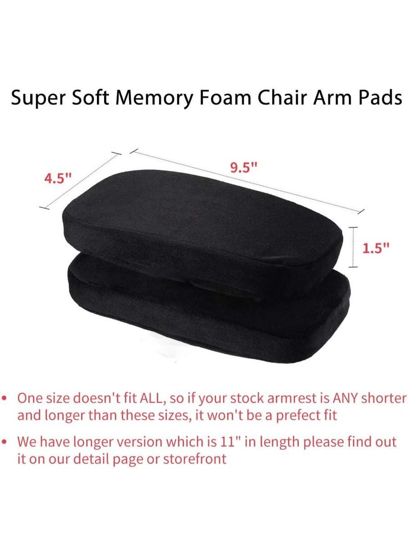 Relex 2PCS Ergonomic Memory Foam Office Chair Armrest Pads, Comfy Gaming Chair Arm Rest Covers for Elbows and Forearms Pressure Relief (Black) - Image 2