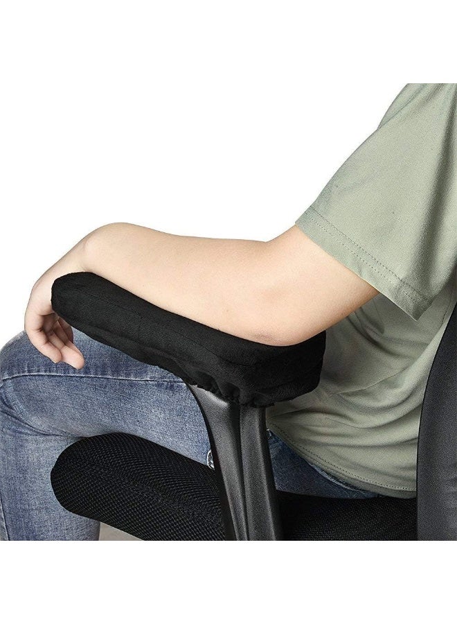 Relex 2PCS Ergonomic Memory Foam Office Chair Armrest Pads, Comfy Gaming Chair Arm Rest Covers for Elbows and Forearms Pressure Relief (Black) - Image 5