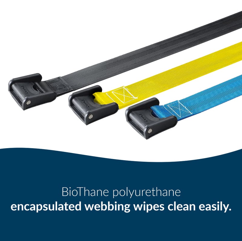 Posey 6546BL Premium EZ Clean Gait Belt with Spring-Loaded Buckle, Blue, 80" - Image 4