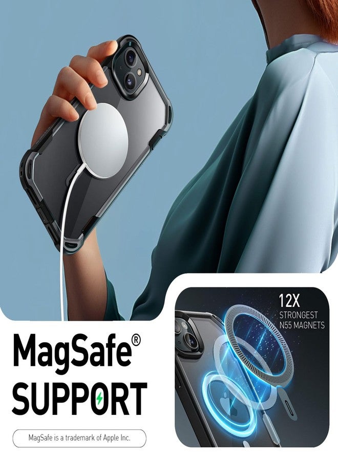 آي-بلاسون جراب i-Blason AresMag لهاتف iPhone 15/14/13 [6.1 بوصة]، [متوافق مع MagSafe]، جراب حماية شفاف متين مقاوم للصدمات لكامل الجسم مع واقي شاشة مدمج (أسود) - Image 3