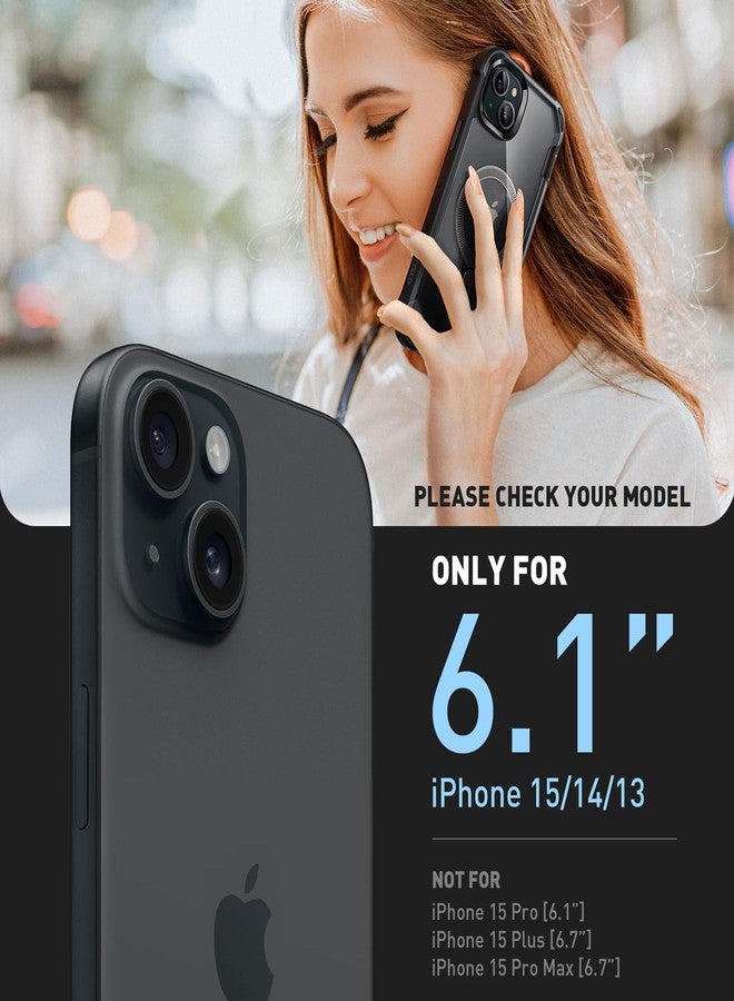 آي-بلاسون جراب i-Blason AresMag لهاتف iPhone 15/14/13 [6.1 بوصة]، [متوافق مع MagSafe]، جراب حماية شفاف متين مقاوم للصدمات لكامل الجسم مع واقي شاشة مدمج (أسود) - Image 2