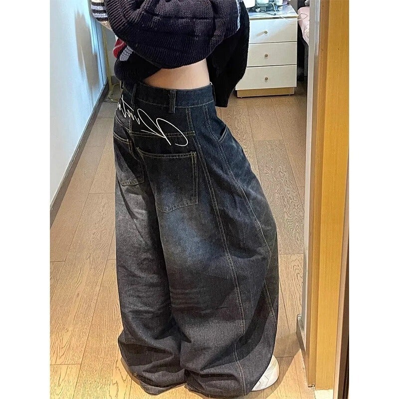 Unisex Classic Denim Jeans Loose Fit Daily Outdoor Wear - Image 1