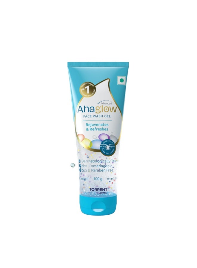 Ahaglow Advanced Face Wash Gel, Daily Gentle Cleansing Formula For Normal And Oily Skin, 100 G - Image 1