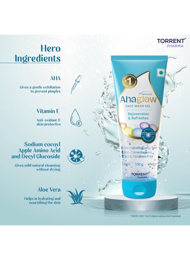 Ahaglow Advanced Face Wash Gel, Daily Gentle Cleansing Formula For Normal And Oily Skin, 100 G - Image 3
