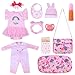 BABESIDE 11 PCS Reborn Baby Doll Clothes and Playset for 1722 Inch Baby Doll Girl Outfits Accessories with Nursing Pad and Storage Bag Pink - Image 2