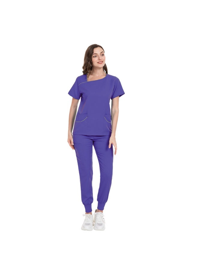 NIBEMINENT Women Nurse Scrubs Set Beauty Salon Nurse Uniform Hospital Salon Clinic Working Health Care Services Suits - Image 1