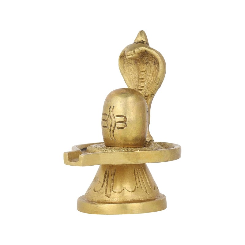 Pick End Now Brass Shivling Mini Mini Brass Shiva Lingam Brass Sivalingam for Puja Mini 65 x 5 x 75Cm 190Gm Shivling for Pooja Brass 3 Inches Height Brass Gold Colour - Image 1