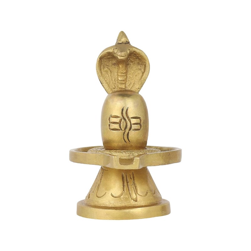 Pick End Now Brass Shivling Mini Mini Brass Shiva Lingam Brass Sivalingam for Puja Mini 65 x 5 x 75Cm 190Gm Shivling for Pooja Brass 3 Inches Height Brass Gold Colour - Image 4