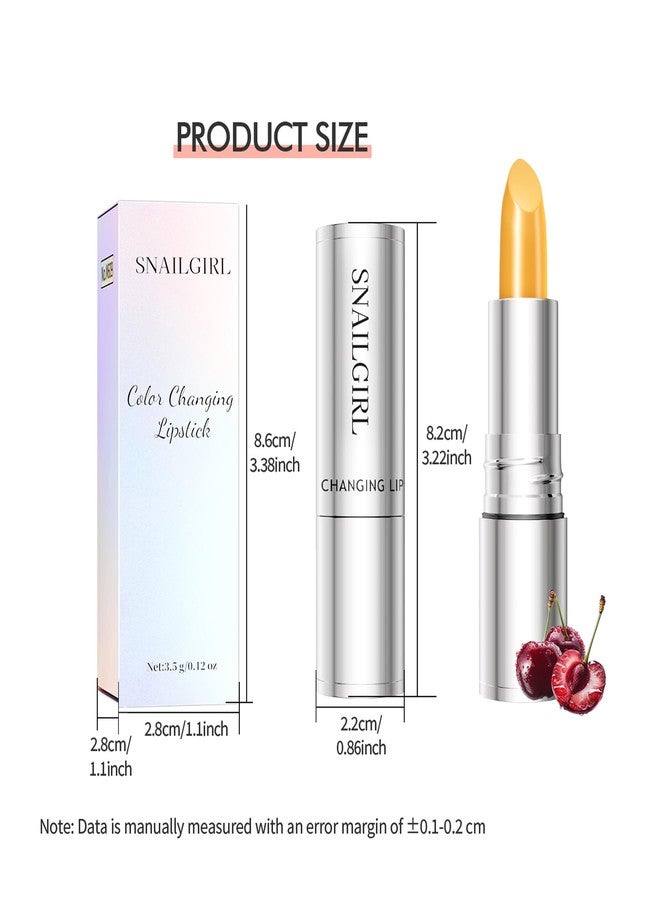Color Changing Lipstick Set, Naturally Hydrating Long Lasting Lipstick,Temperature Change Moisturizer Lip Stick, Magic Color Change Lip Gloss Smudge Proof Nutritious Balm Tinted (Red Cherry) - Image 2