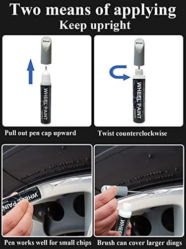 SYOAUTO قلم إصلاح خدوش جنط السيارة من SYOAUTO باللون الفضي - Image 5