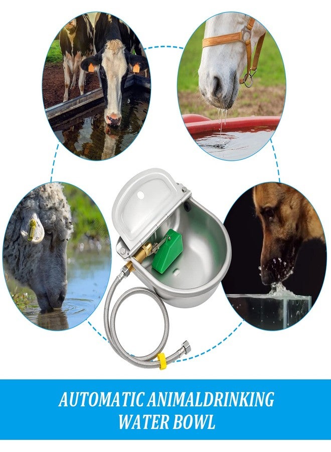 MUDUOBAN Automatic Water Dispenser for Dog Chicken Waterer Outdoor Dog Water Bowl Dispenser 304 Stainless Steel Feeder for Pets,Include Water Pipe and 3/4" Faucet - Image 4