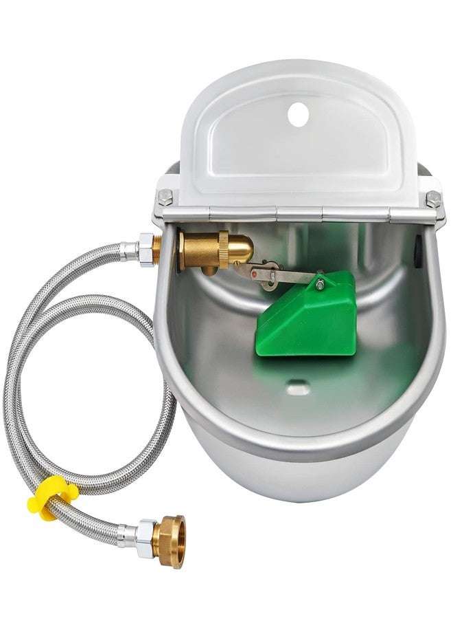 MUDUOBAN Automatic Water Dispenser for Dog Chicken Waterer Outdoor Dog Water Bowl Dispenser 304 Stainless Steel Feeder for Pets,Include Water Pipe and 3/4" Faucet - Image 1