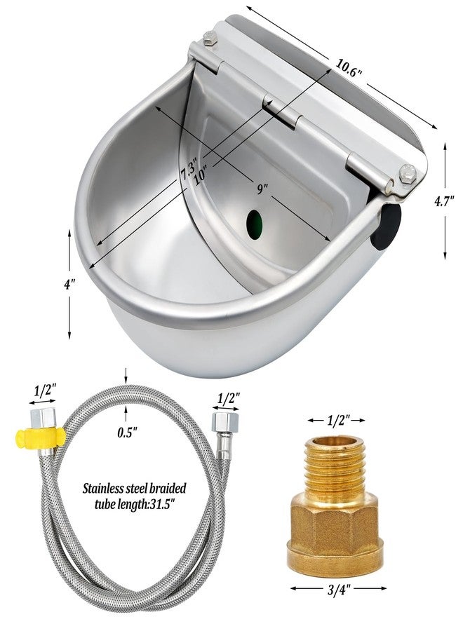 MUDUOBAN Automatic Water Dispenser for Dog Chicken Waterer Outdoor Dog Water Bowl Dispenser 304 Stainless Steel Feeder for Pets,Include Water Pipe and 3/4" Faucet - Image 2